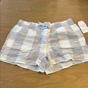 Time and Tru Women's Light Gray Striped Shorts